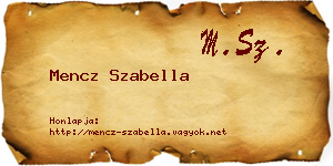 Mencz Szabella névjegykártya
